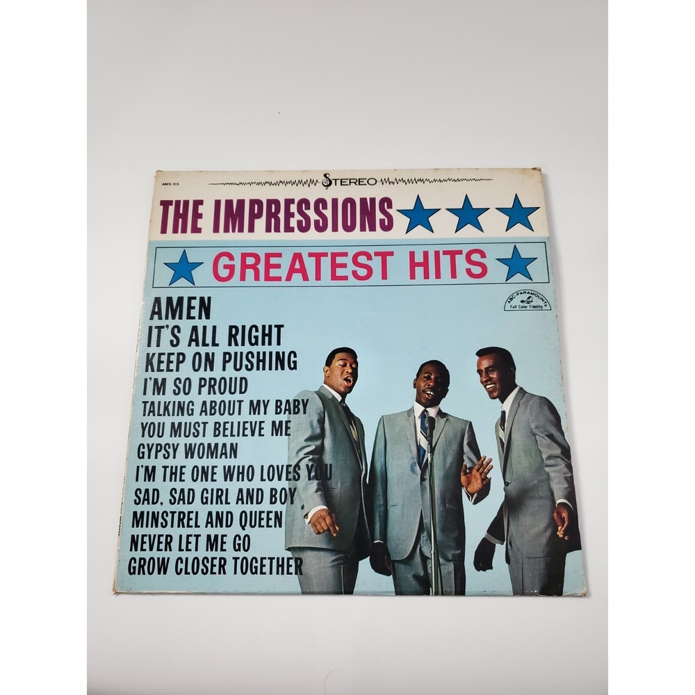 The Impressions - "Greatest Hits" 1965 ABC Paramount ABCS 515 VG+ Tested